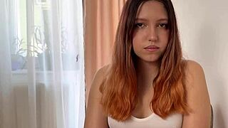 Big Assed Stepsis Spreads Legs on Desk Pays Homework with Tight Wet Pussy Creampie