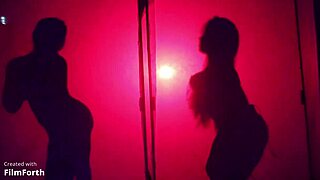 Sul American Bar Models Tease With Slow Lingerie Strip Behind The Screen