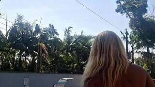 BLONDE SEXY GIRL FINGERS PUSSY IN FRIEND'S BATHROOM!