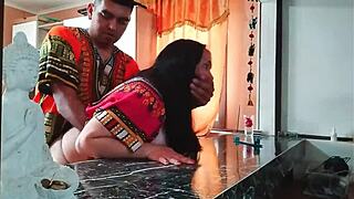 man we were cooking then i bent my indian stepmom over kitchen counter for rough pussy pounding and creampie finish