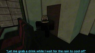 cock hungry roblox bartender guzzles multiple loads first night!