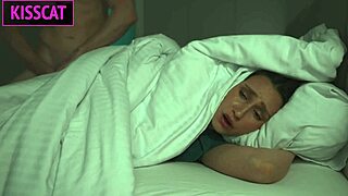 stepmom dreams of stepson's monster cock then he gifts rough missionary fuck in shared bed at midnight