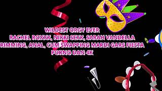 how insane is vicki chase that slutty latina queen spitting on cock during this crazy group sex party?