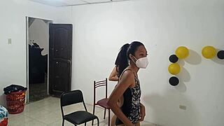 Hot stepsisters flash natural tits in seductive homemade tease