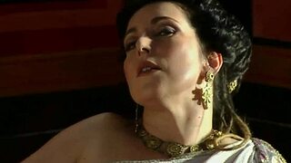 Italian babe teases with handjob before huge cumshot facial