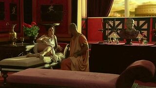 Italian babe teases with handjob before huge cumshot facial