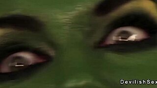 she hulk grabs brunette's big boobs and licks passionately in lesbian cosplay