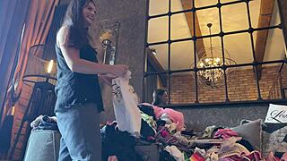 a stunning european college girl shows up for what she thinks is a legit fashion shoot but it's a sneaky porn casting full of teasing poses and upskirt reveals