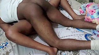 woke ebony babe from sleep fucked her pussy wide open