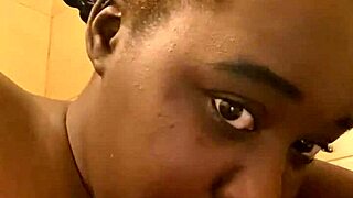 young 18+ ebony babe showers and shows off her tight wet pussy backstage!