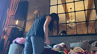 a stunning european college girl shows up for what she thinks is a legit fashion shoot but it's a sneaky porn casting full of teasing poses and upskirt reveals