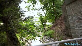 Skinny Russian's Tight Pussy Takes Monster Cock in Public POV Fuck