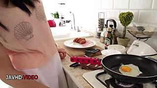 perky titted asian maid moans passionately as she gets fucked hard