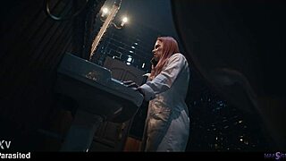 Redhead doctor straps alien toy on asian patient for hardcore lesbian sex