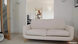 Sabrina Jay worships cock then rides bareback cowgirl wet pussy