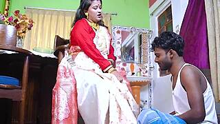 rich indian bhabhi shares intimate moments with her loyal servant on the bed