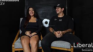 hey, tattooed big tits latina takes gloryhole pounding before hubby