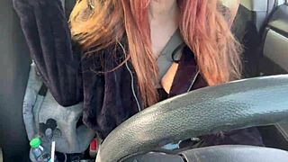 Italian big tits milf artemisia love flashes juicy boobs and nipples on wild street car ride
