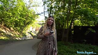 she worships agents big cock outdoors for cash