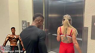 bbc slut hotwife chokes on personal trainer's monster black cock then rides it doggystyle with big pussy lips dripping