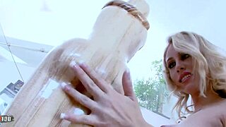 petite blonde takes massive white cock stretching her tight pussy in rough shag session