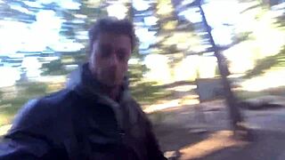 Imagine pounding big natural tits blonde's pussy with huge cock outdoors on sequoias trail pov public