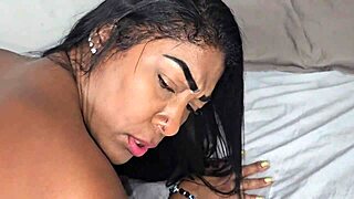 damn this hot thick brunette slides down on that giant cock