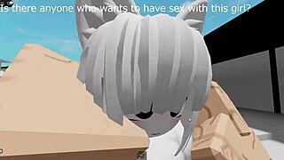 shy girl turns pathetic in brookhaven, everyone watches her sensual public sex fail