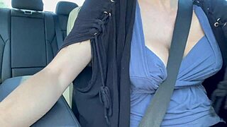 artemisia love flashes massive tits driving her car solo