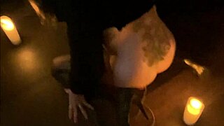 Mature milf neighbor in corset stockings rides cowgirl squirts on huge cock after anal toys gaping