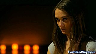 lesbian models trio lick and finger in lingerie during satanic ritual close up