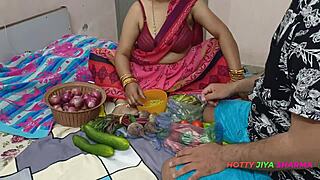 Desi Bhabhi Forced Fucked By Customer While Selling Veggies Closeup