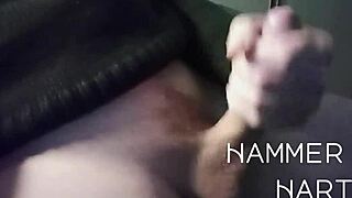 hammer hart wanks his monster cock so close up homemade 😩🍆💦 german moans
