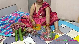 Desi Bhabhi Forced Fucked By Customer While Selling Veggies Closeup