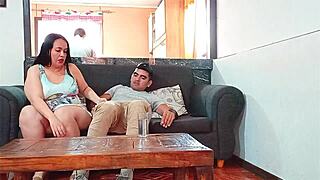 kelly rides stepson cock hard while cuckold cooks dinner