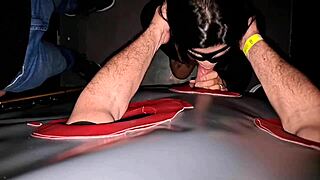 ADORABLE LATINA WIFE SUCKS HUGE COCKS IN GLORYHOLE SWINGERS Doggystyle CUM SWALLOW!