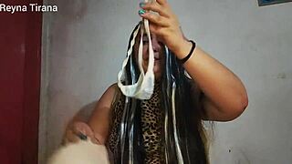 caught shorty neighbor son jerking with dirty thong time to punish him 😂🍑🔥