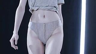 ai girls strutting lingerie at fashion show barefoot 😍👠