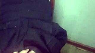 Petite student spreads tight pussy lips wiggles ass on teachers white cock while he jerks