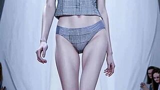 ai girls strutting lingerie at fashion show barefoot 😍👠