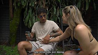 step cousin loses her first time right by the pool