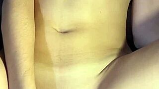 She rides him cowgirl then he fills her fat belly with cum after doggy in dorm