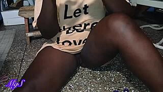 New Ebony Model's Juicy Shaved Pussy Seduction In Bedroom!