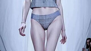 ai girls strutting lingerie at fashion show barefoot 😍👠