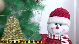 morena latina bombshell gets brazilian cock on christmas night