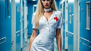nurse betty bulge milf cosplay teases patient in retro hospital