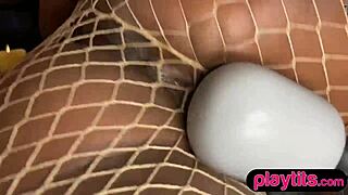 Petite kinky ebony milf black mama rams big dildo deep then buzzes clit with vibrator