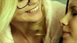 petite delphine and kiara night finger lick each others pussies in hot lesbian play