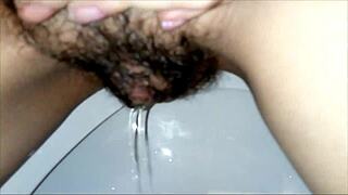 Peeing with husband in bathroom while dressed as woman feels wild