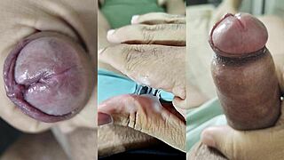 check out this compilado of best cumshots and jerks with my small foreskin dick and neighbor's hot masturbation finish on her tasty pussy and tits part 6